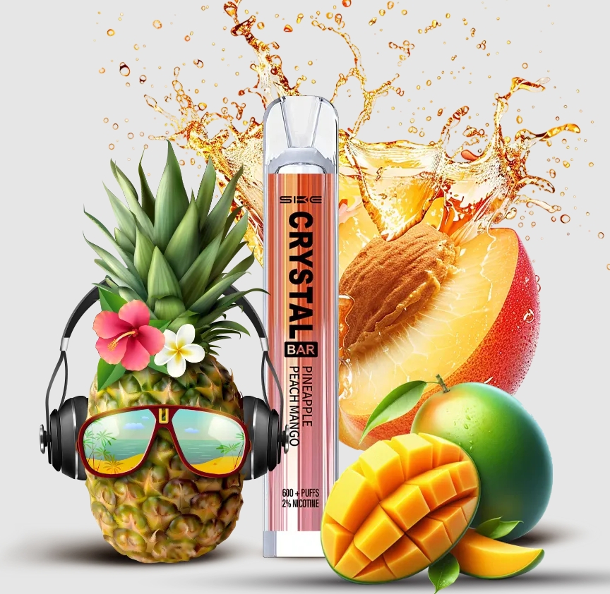 SKE Crystal Bar 600 Puffs Vape – Ananas Pfirsich Mango: Fruchtiger Genuss im kompakten Format